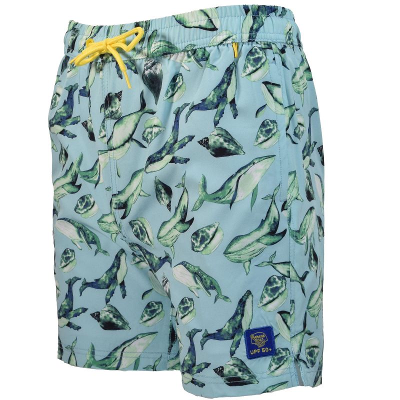 Banana Boat UPF50+ Boy's Whale Print Bathing Suit 4-Way Stretch | Royal or Aqua
