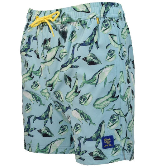 Banana Boat UPF50+ Boy's Whale Print Bathing Suit 4-Way Stretch | Royal or Aqua