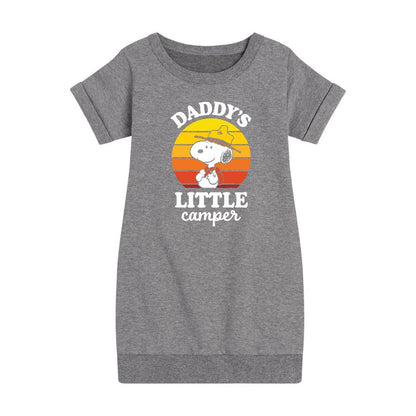 Girls' - Peanuts - Daddy Little Camper Graphic Short Sleeve Fleece Dress