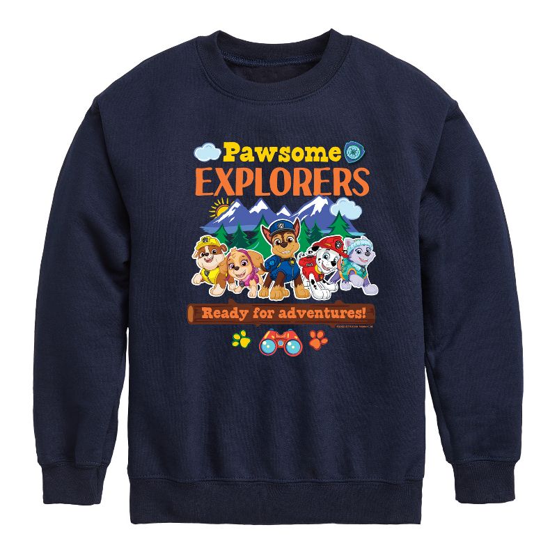 Boys' - Paw Patrol - Pawsome Explorers Graphic Long Sleeve Fleece Sweatshirt