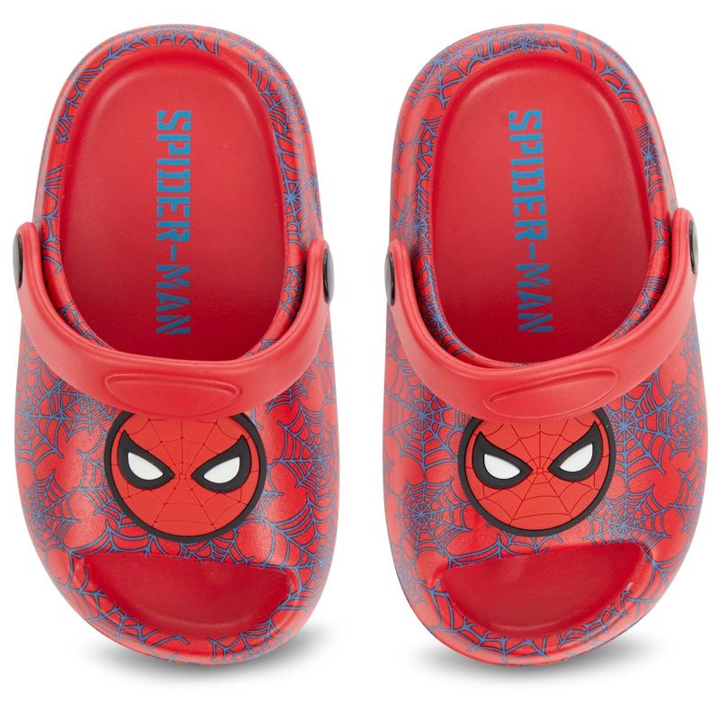 Marvel Spiderman Kids EVA Clog - Molded Open Toe EVA Clog Shoes for Boys & Girls Featuring Spiderman, Captain America, and Ironman