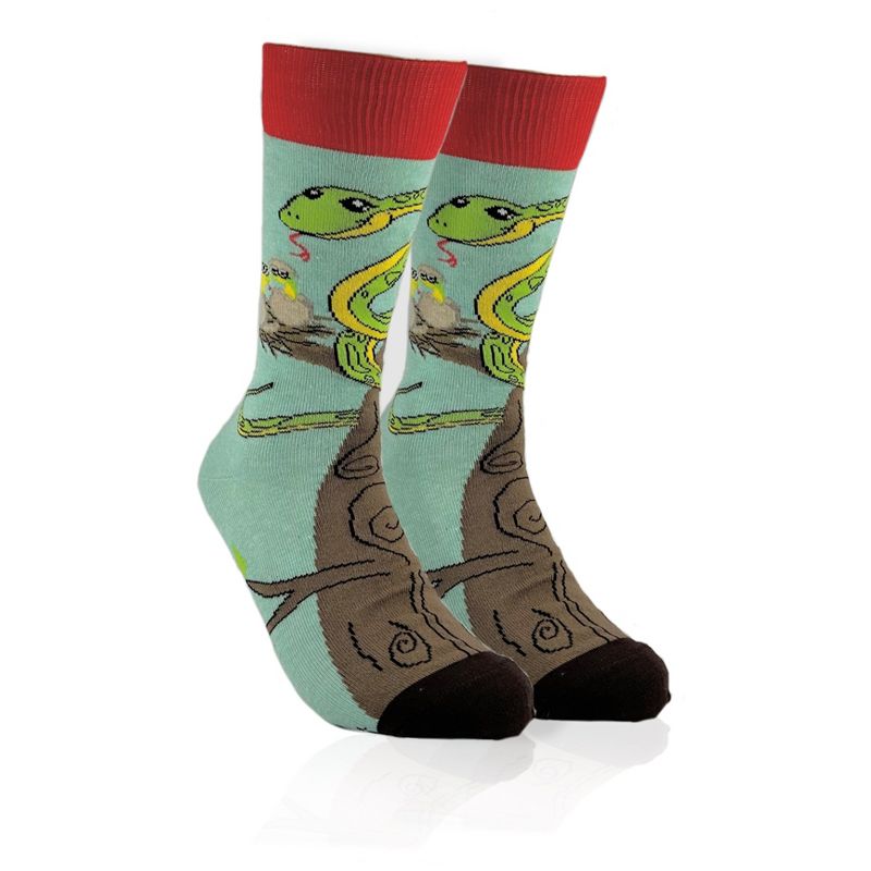 Happy Tree Snake with Babies Socks from the Sock Panda (Men's, Women's Sizes or Tween Sizes)