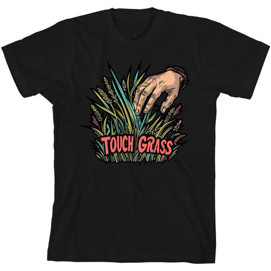 تي شيرت Labbing Touch Grass Gamer Nerd Youth برقبة دائرية وأكمام قصيرة
