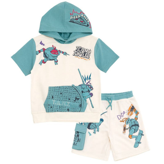 Teenage Mutant Ninja Turtles French Terry Pullover Hoodie and Shorts Outfit Set Toddler