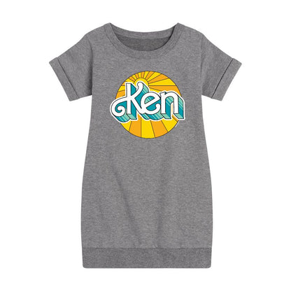 فستان باربي كين الجرافيكي بأكمام قصيرة من الصوف للبنات