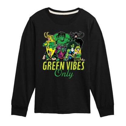Boys' - Marvel - St. Patrick's Day Green Vibes Only Long Sleeve Graphic T-Shirt