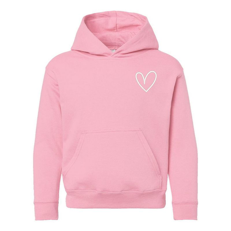 The Juniper Shop Embroidered Hand Drawn Heart Youth Graphic Hoodie