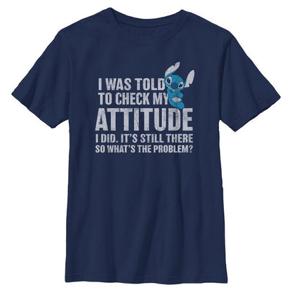 Boys Lilo & Stitch Attitude Check T Shirt