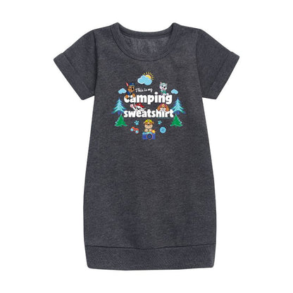 Girls' - Paw Patrol - This Is My Camping Sweatshirt Graphic Short Sleeve Fleece Dress