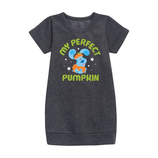 Girls' - Blue's Clues & You! - Mommy's Perfect Pumpkin Graphic Short Sleeve Fleece Dress