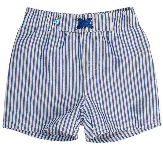 RuggedButts Boys UPF50+ Seersucker Swim Trunks