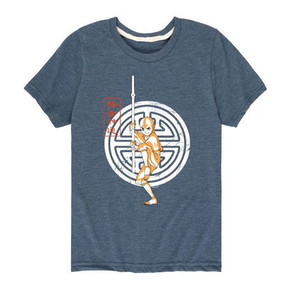 Boys' - Avatar: The Last Airbender - Aang Crest Short Sleeve Graphic T-Shirt