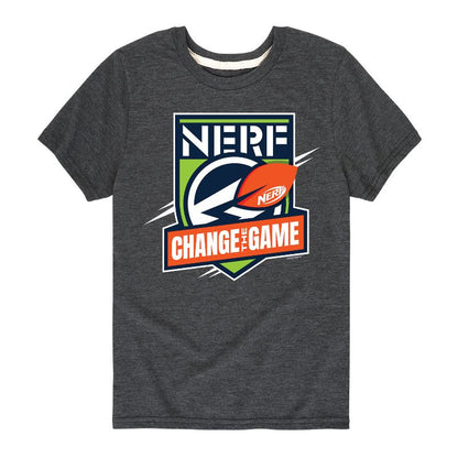 تي شيرت كرة قدم بأكمام قصيرة مطبوع عليه شعار "تغيير اللعبة" للأولاد من NERF