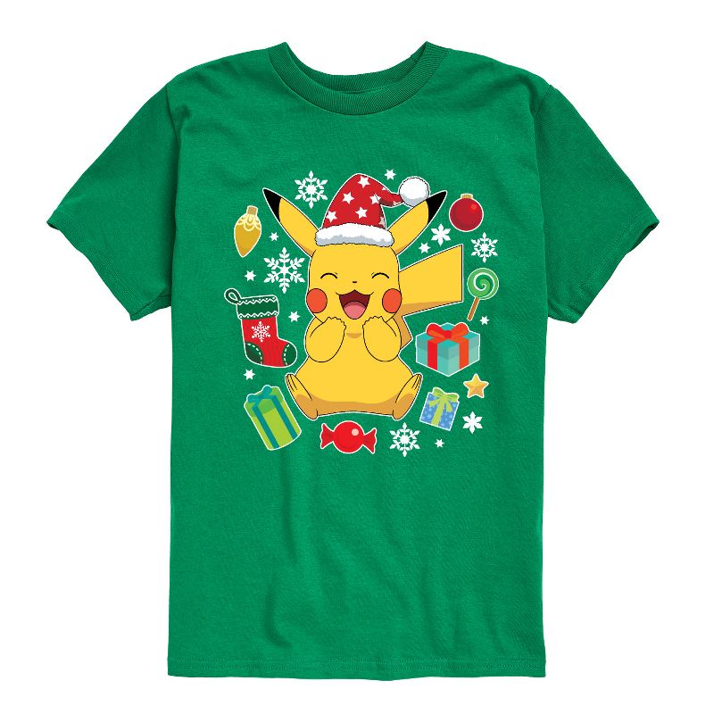 تي شيرت جرافيكي بأكمام قصيرة للأولاد - بوكيمون - هدايا عيد الميلاد بيكاتشو