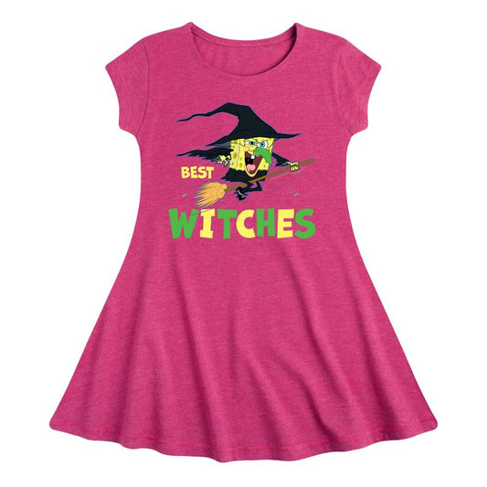 Girls' - SpongeBob SquarePants - Best Witches Fit & Flair Cap Sleeve Dress