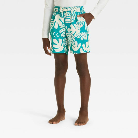 Boys' Tropical Leaf Trunks - Cat & Jack™ Aqua Green