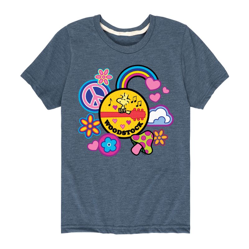 تي شيرت جرافيكي بأكمام قصيرة من وودستوك بيس آند لاف فلاير للأولاد - بينتس