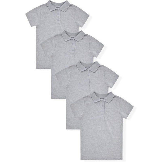 Studio 3 Little/Big Girl's 4-Pack Short Sleeve Soft Jersey Polo Uniform Shirts