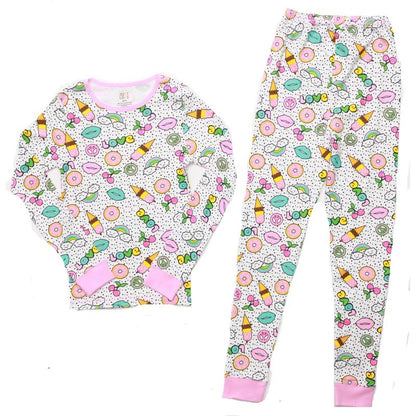 Just Love Girls Printed Pajama Sets - Snug Fitting Cotton PJ Tops & Bottoms for Girls