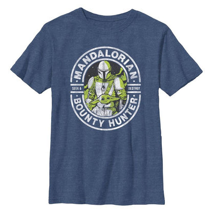 Boy's Star Wars: The Mandalorian Din Djarin and Grogu Bounty Hunters T-Shirt
