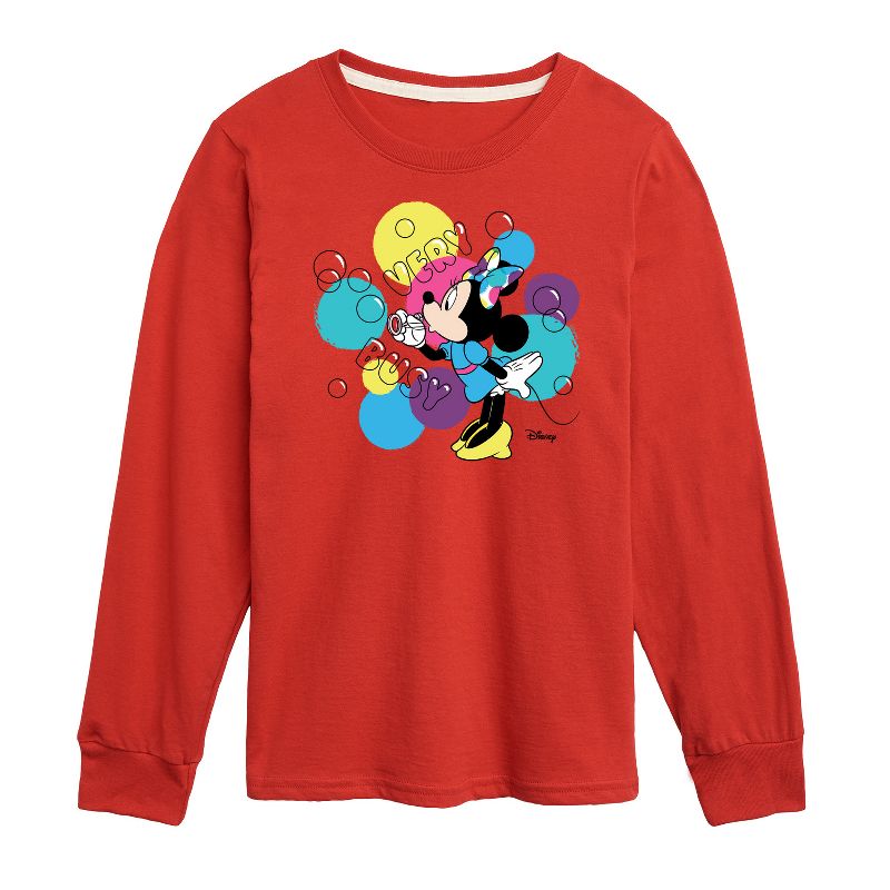 Boys' - Disney - Minnie Mouse Blowing Bubbles Everywhere Long Sleeve Graphic T-Shirt