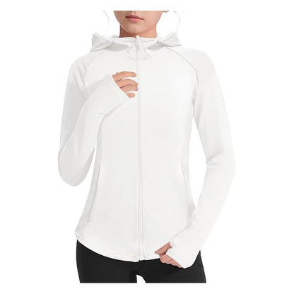 Girls Long Sleeve Zip Up Athletic Hoodie Top Lightweight Jacket Fishing Hiking Sun Protection Outwear
