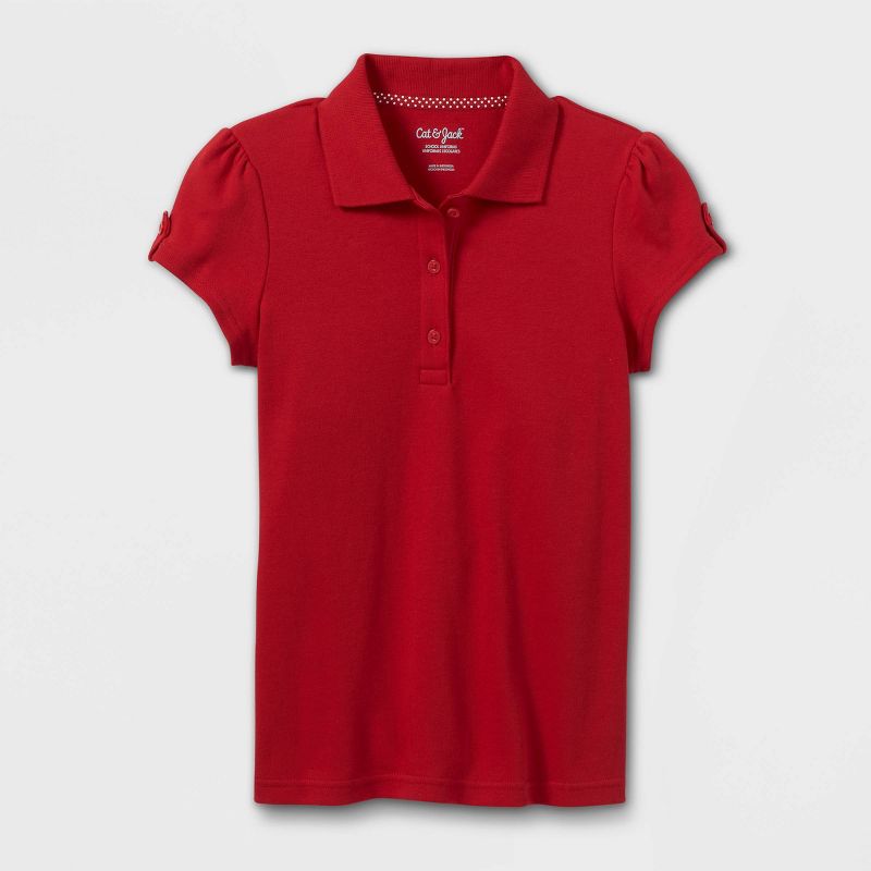 Girls' Short Sleeve Interlock Uniform Polo Shirt - Cat & Jack™