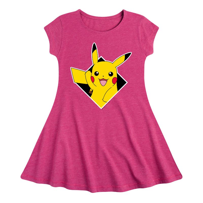 Girls' - Pokémon - Diamond Pikachu Fit & Flair Cap Sleeve Dress