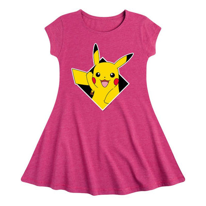 Girls' - Pokémon - Diamond Pikachu Fit & Flair Cap Sleeve Dress