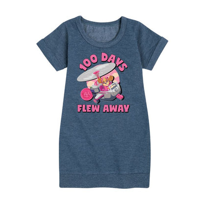 Girls' - Paw Patrol - 100 Days Flew Away Graphic Short Sleeve Fleece Dress