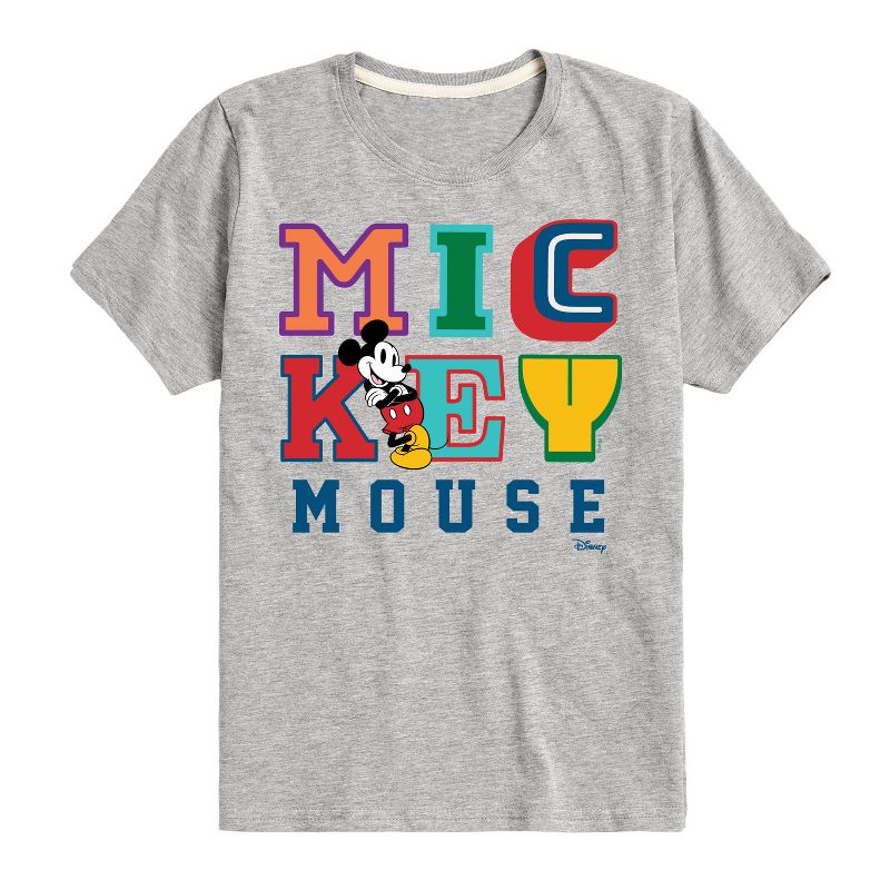 Boys' - Disney - Mickey Mouse Different Letters Short Sleeve Graphic T-Shirt