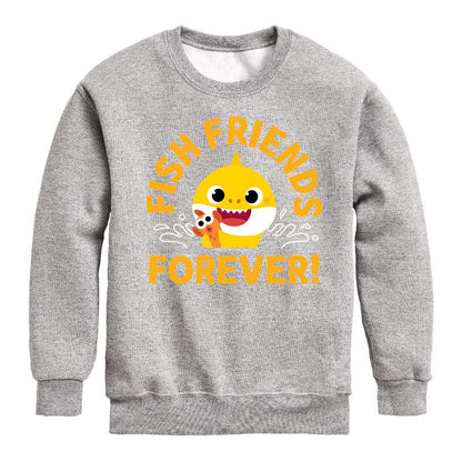 Boys' - Baby Shark - Fish Friends Forever Graphic Long Sleeve Fleece Sweatshirt