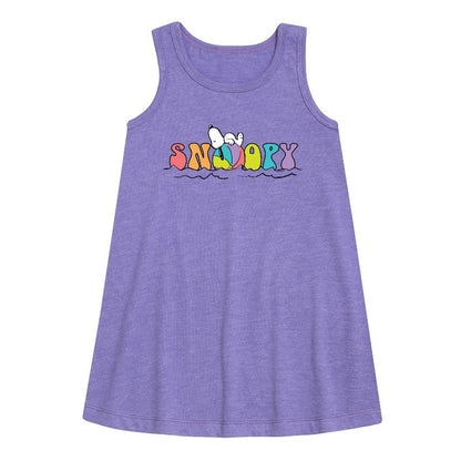 فستان سنوبي بيتش بول الجرافيكي بدون أكمام للفتيات - بيناتس