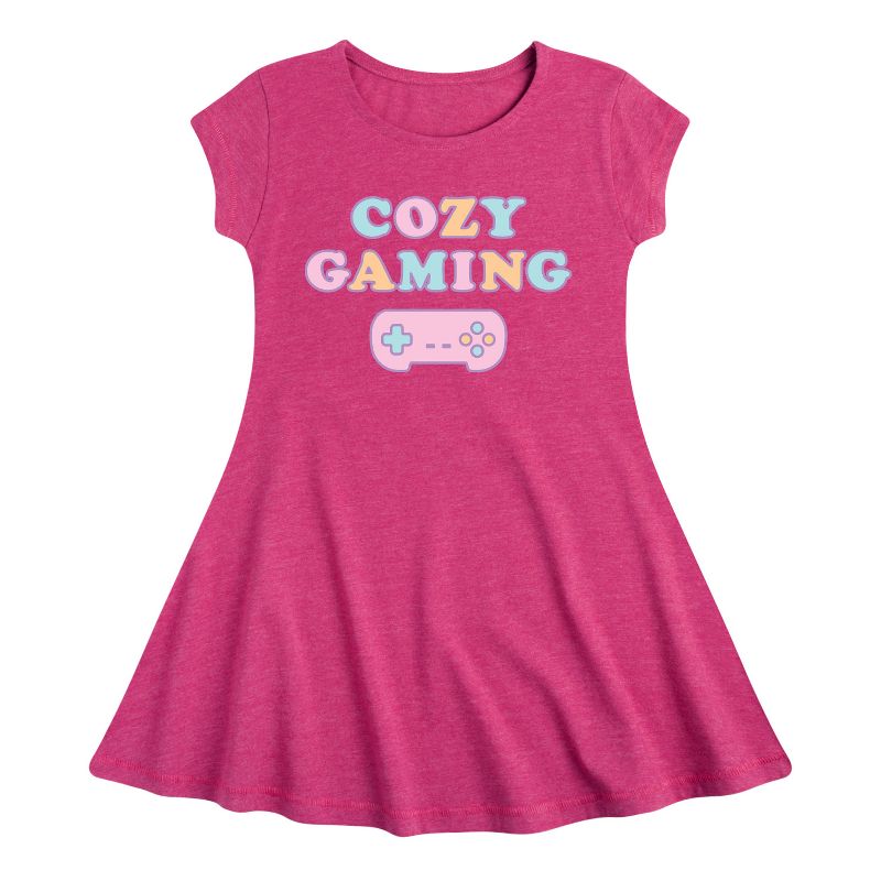 Girls' - Instant Message - Cozy Gaming Fit & Flair Cap Sleeve Dress