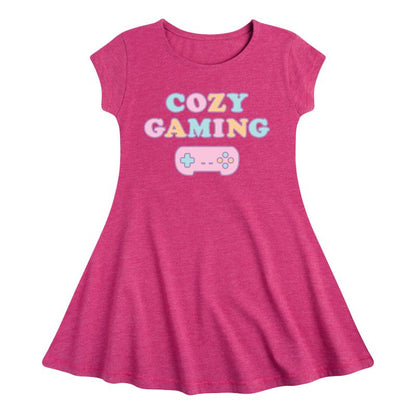 Girls' - Instant Message - Cozy Gaming Fit & Flair Cap Sleeve Dress