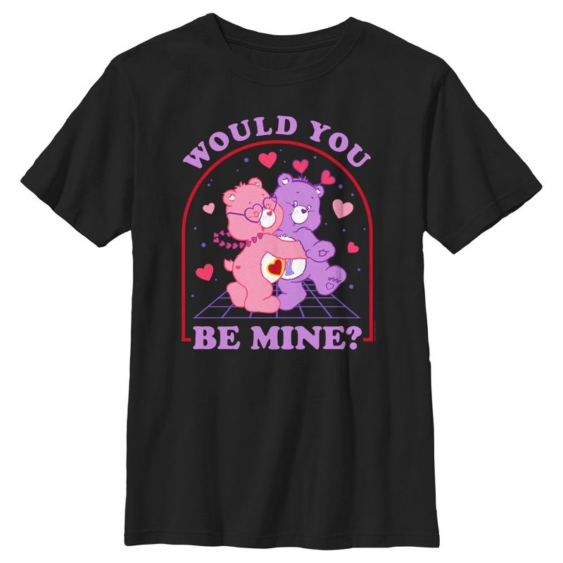 Boy's Care Bears Valentine's Day Love-a-Lot Bear and Share Bear Would You Be Mine T-Shirt