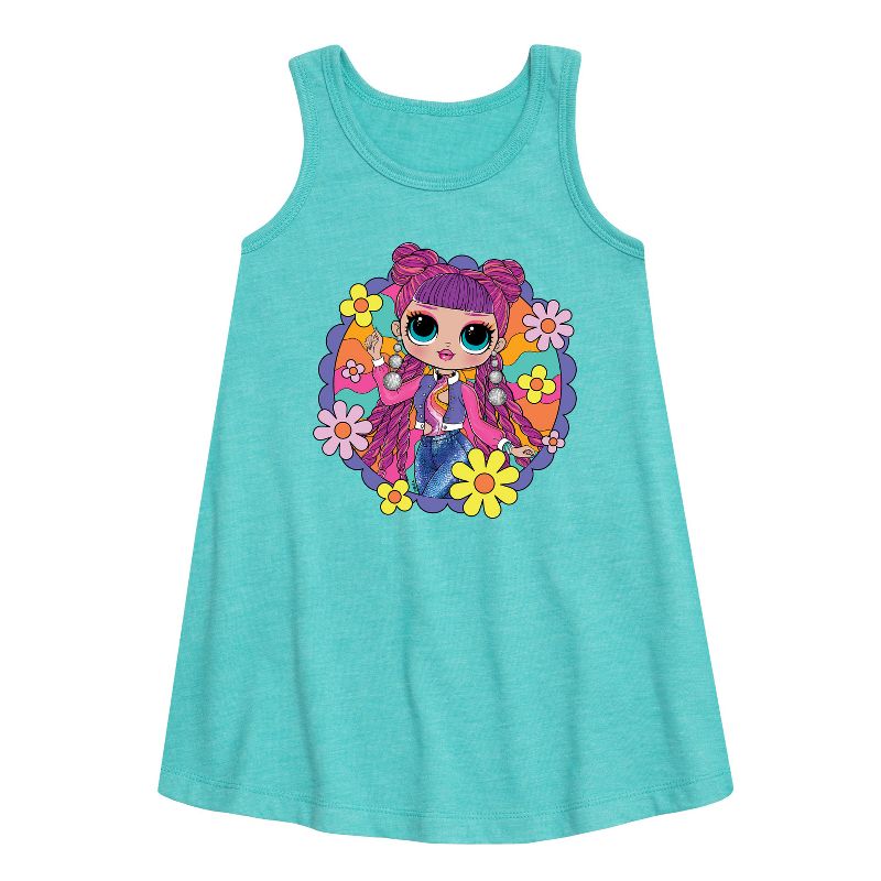 فستان بناتي من LOL Surprise! - فستان سكيتر شيك بدون أكمام برسومات زهور