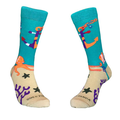 Under the Sea Anchor and Octopus Socks - Size 10-13 (Adult Large or Small Sizes) from the Sock Panda