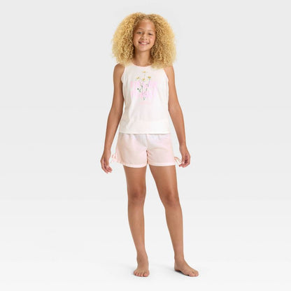 Girls' Graphic Tank Top and Shorts Pajama Set - art class™
