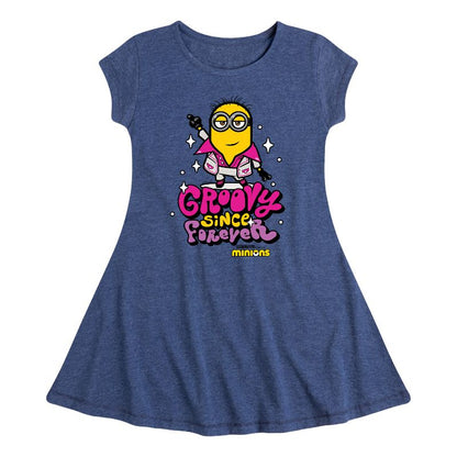 Girls' - Despicable Me Minions - Groovy Since Forever Fit & Flair Cap Sleeve Dress