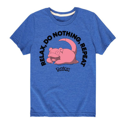 تي شيرت جرافيكي بأكمام قصيرة للأولاد - بوكيمون - سلوبوك ريلاكس لا تفعل شيئًا كرر