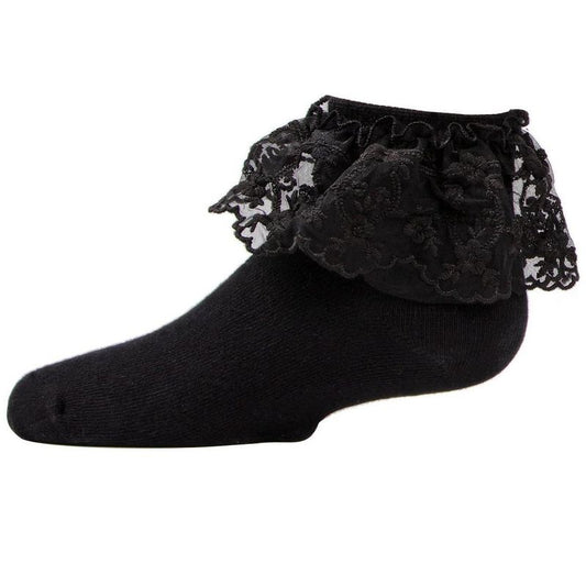 Memoi Petite Floral Lace Cotton Blend Anklet Socks