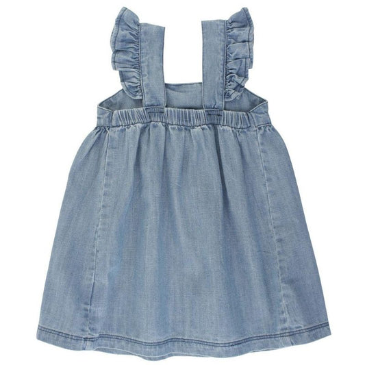 RuffleButts Girls Flutter Bow Woven Dress
