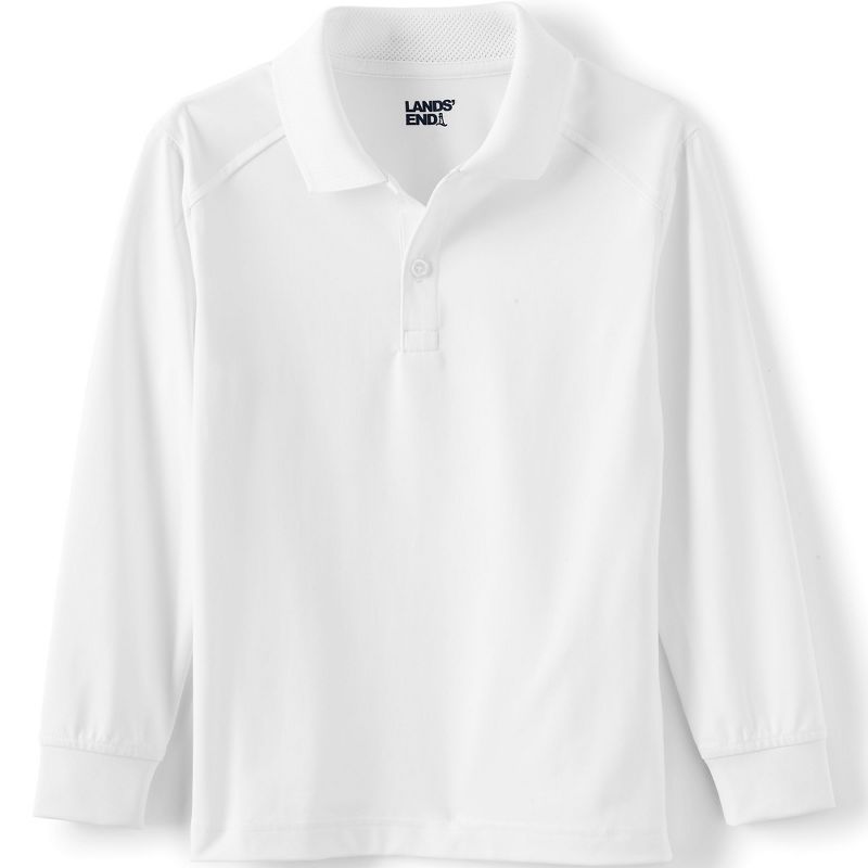 Lands' End School Uniform Kids Long Sleeve Rapid Dry Polo Shirt