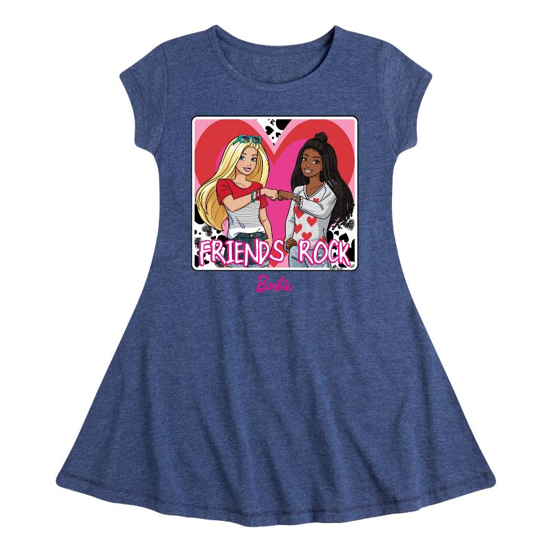 فستان باربي فريندز روك فيت آند فلاير بأكمام قصيرة للبنات