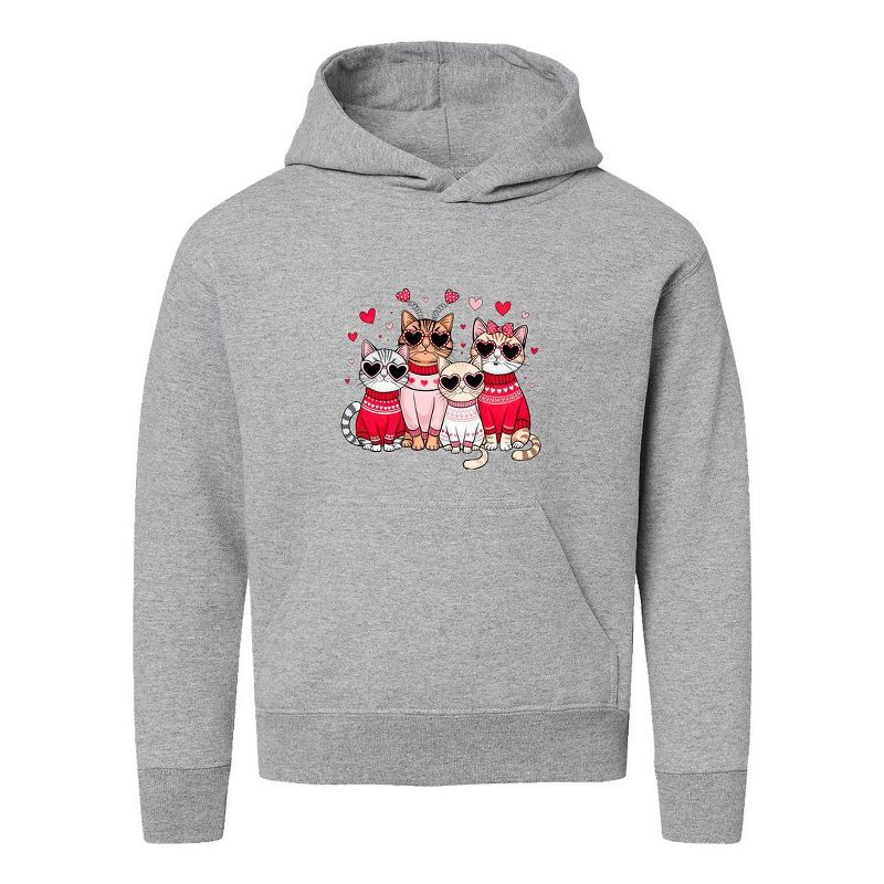 هودي جرافيكي للشباب من Juniper Shop Valentine Kittens