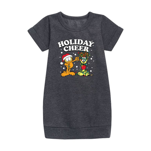 Girls' - Garfield - Feliz Navi Dog Graphic Short Sleeve Fleece Dress