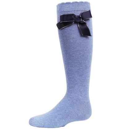 Memoi Sweet Bow Cotton Blend Knee High Socks