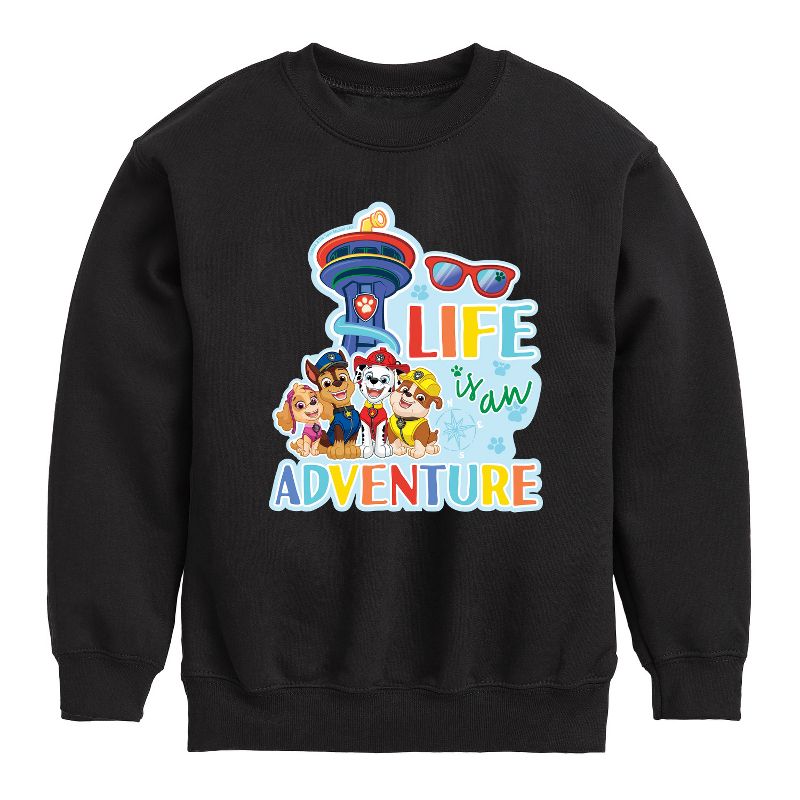 Boys' - Paw Patrol - Life Is An Adventure Graphic Long Sleeve Fleece Sweatshirt