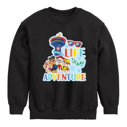 Boys' - Paw Patrol - Life Is An Adventure Graphic Long Sleeve Fleece Sweatshirt
